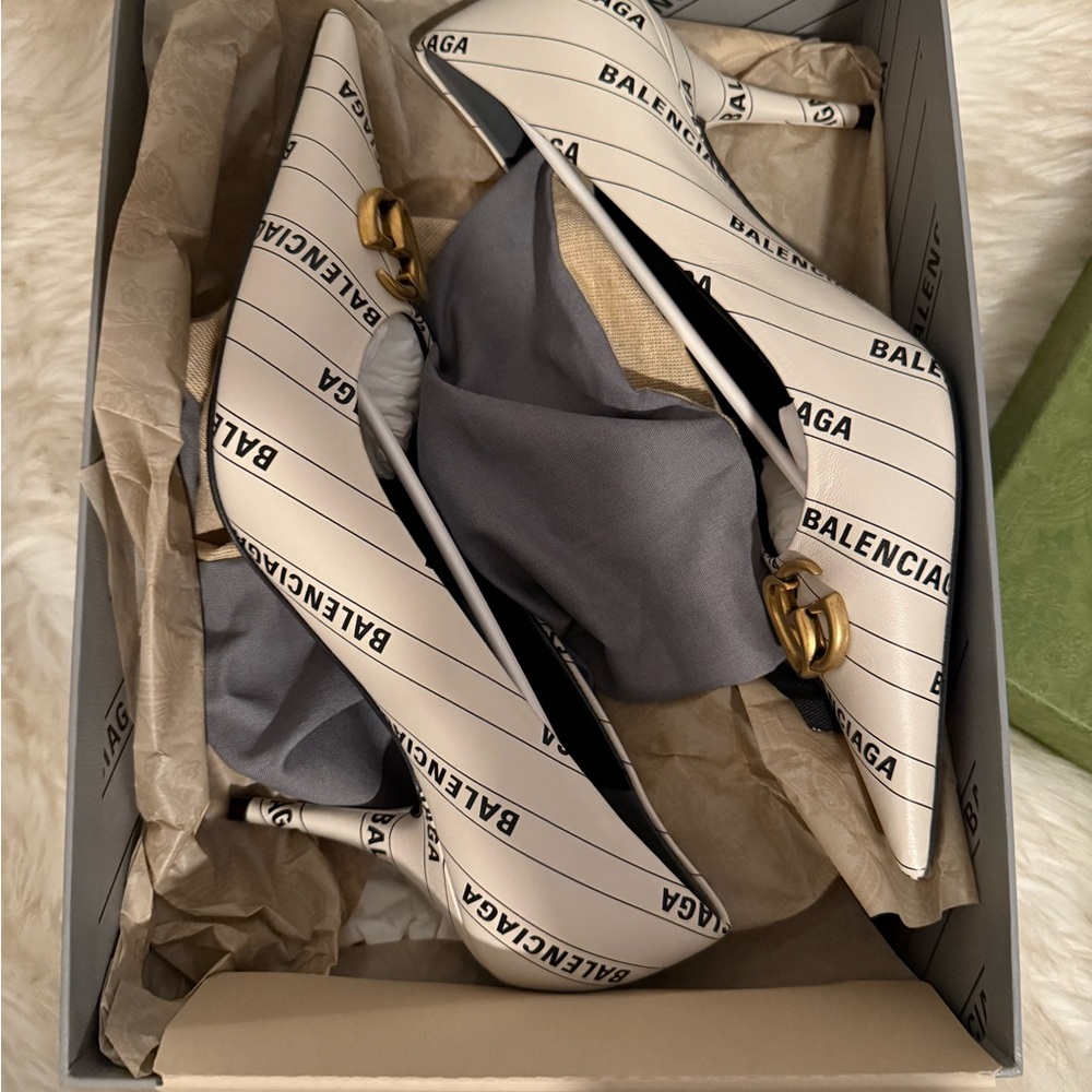 Balenciaga and Gucci collaboration White and Black Women's shoes marmont
